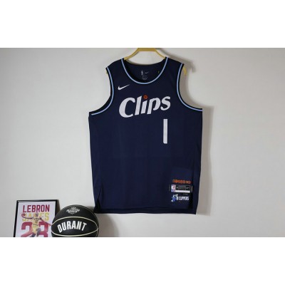 1 Harden Clippers 23-24 city jersey navy player version