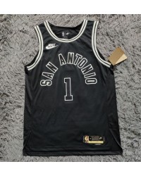 1 Wembanyama San Antonio Spurs 2022-23 Classic Edition Black Jersey player version