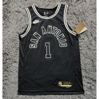 1 Wembanyama San Antonio Spurs 2022-23 Classic Edition Black Jersey player version