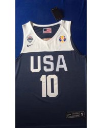 10 Bryant 2019 fiba jersey blue stitched