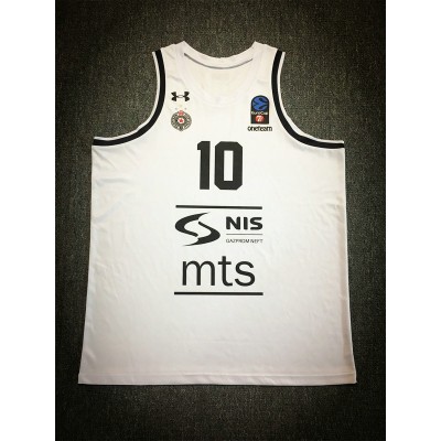 10 Ognjen Jaramaz Partizan Belgrade White Basketball Jersey