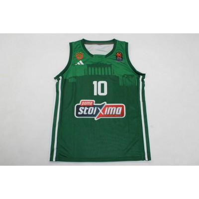 10 Sloukas Panathinaikos 2023-24 Green Home Basketball Jersey