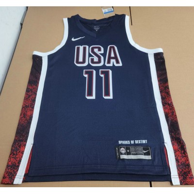 11 Embiid 2024 USA Team jersey navy with stripe