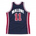 11 Malone 1992 USA jersey navy heat pressed