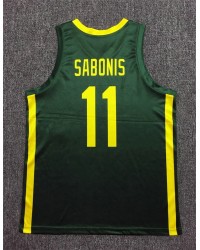 11 Sabonis 2019 FIBA Basketball World Cup Lithuania Team Green Jersey