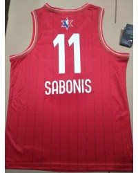 11 Sabonis 2020 all star jersey red