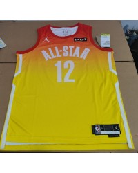 12 Morant 2023 NBA All star games jersey yellow