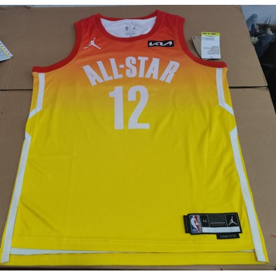 12 Morant 2023 NBA All star games jersey yellow