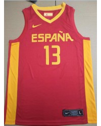 13 Gasol Spain FIBA Basketball world cup jersey red