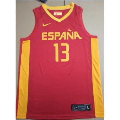 13 Gasol Spain FIBA Basketball world cup jersey red