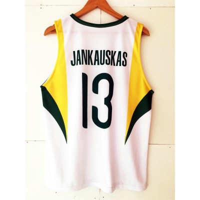 13 Sarunas Jasikevicius 2008 Olympics Lietuva Basketball Jersey White