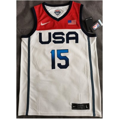 15 Booker 2020 Olympic USA Team jersey white