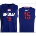 15 Jokic Serbia Fiba jersey blue heat pressed