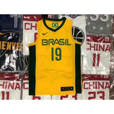 19 Barbosa 2019 brazil fiba jersey yellow