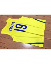 19 Barbosa Brazil Team 2016 FIBA Basketball World Cup Jersey Yellow