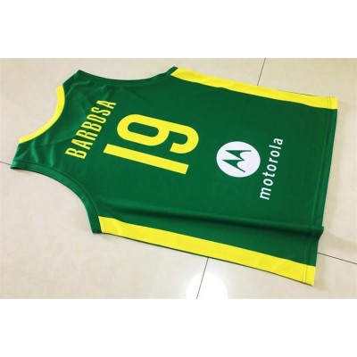 19 Leandro Barbosa 2019 FIBA Basketball World Cup Brazil Team Jersey Green