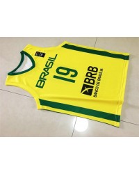 19 Leandro Barbosa Brazil Team 2019 FIBA Basketball World Cup Jaune Jersey