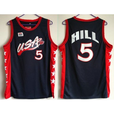 1996 Hill 5 Atlanta Olympic jersey Blue