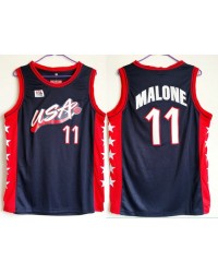 1996 Malone 11 Atlanta Olympic jersey Blue