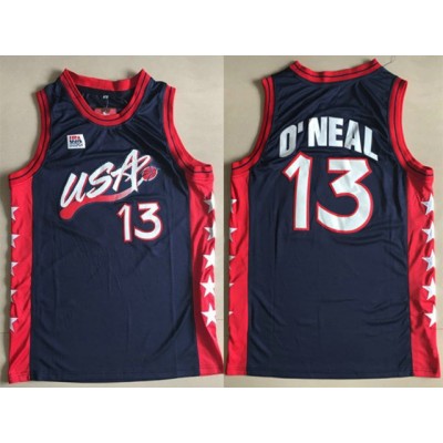 1996 O'neal 13 Atlanta Olympic jersey blue