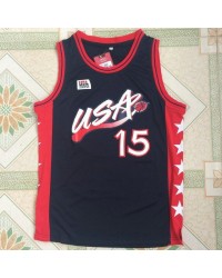 1996 Olajuwon 15 Atlanta Olympic jersey Blue