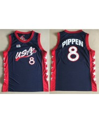 1996 Pippen 8 Atlanta Olympic jersey blue