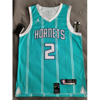 2 Ball Charlotte Hornets player version jersey green