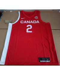 2 Gilgeous-Alexander Canada Team 2023 jersey red