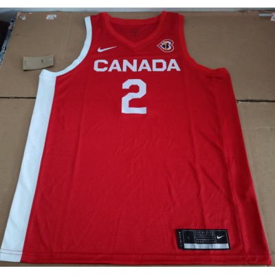 2 Gilgeous-Alexander Canada Team 2023 jersey red