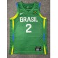 2 Yago 2024 Olympics Brazil Team Basketball Jersey Green