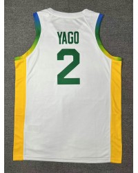 2 Yago 2024 Olympics Brazil Team Basketball Jersey White