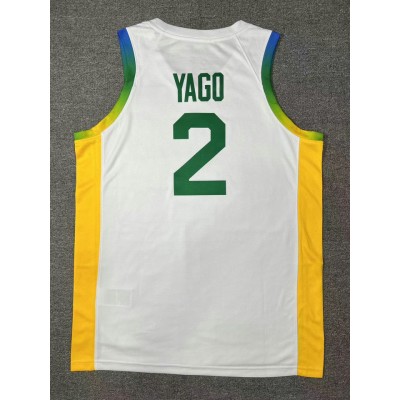 2 Yago 2024 Olympics Brazil Team Basketball Jersey White