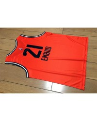 21 Joel Embiid 2018 Rookie of the Year World Orange Jersey