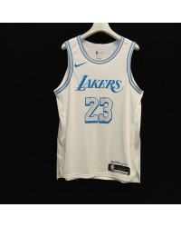 23 James Lakers 2020-21 city jersey white player version