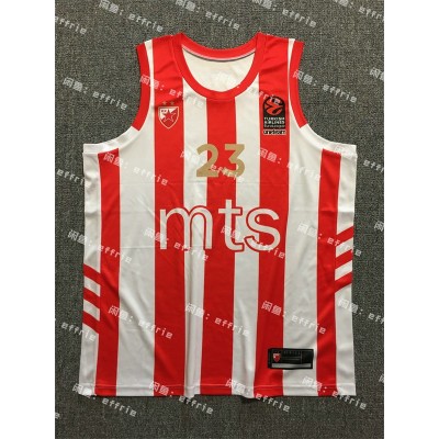 23 Marko Guduric Red Star Belgrade Basketball Jersey red and white stripes