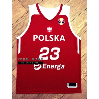 23 Nikodem Poland Basketball Jersey Red