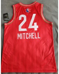 24 Mitchell 2020 All star game jersey red