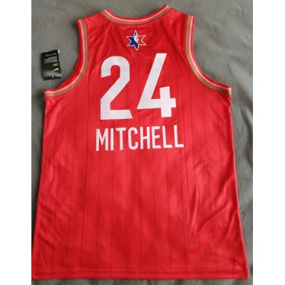 24 Mitchell 2020 All star game jersey red