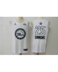 25 Ben Simmons 2018 all stars game jersey white