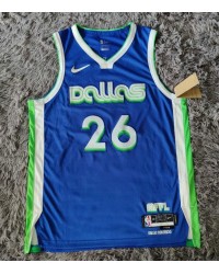 26 Dinwiddie Mavericks 22-23 City jersey blue player version