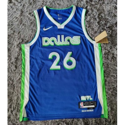 26 Dinwiddie Mavericks 22-23 City jersey blue player version