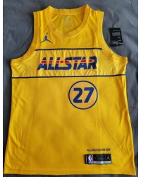 27 Gobert 2021 All star game jersey yellow