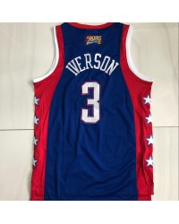 3 Iverson 2004 All star game Authentic jersey blue