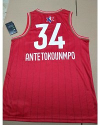 34 Antetokounmpo 2020 All star game jersey red