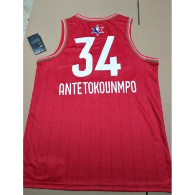 34 Antetokounmpo 2020 All star game jersey red