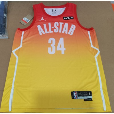 34 Antetokounmpo 2023 NBA All star games jersey yellow