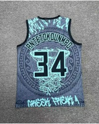 34 Antetokounmpo Hip hop basketball jersey