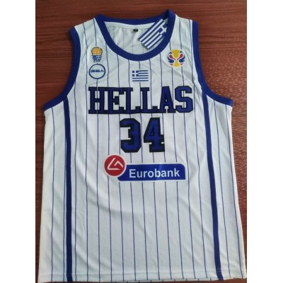 34 Antetokounmpog 2019 Greece Fiba jersey white