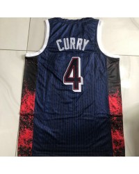 4 Curry USA 2024 Olympics Embroidery Jersey Blue