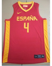 4 Gasol Spain FIBA Basketball world cup jersey red